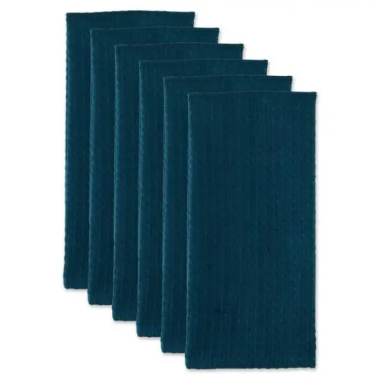 DII&reg; Teal Green Recycled Cotton Waffle Dish Towels, 6ct. {5}
