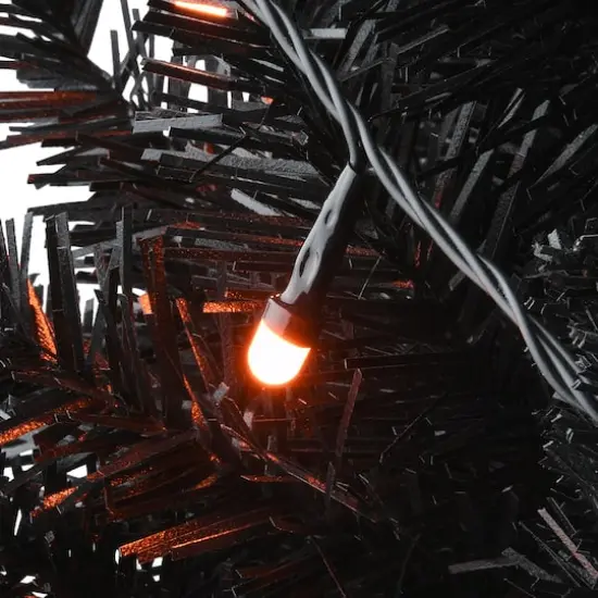 4ft. Pre-Lit Black Entrance Artificial Halloween Tree, Orange Lights {4}