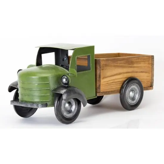 18" Wood & Iron Green Truck {1}
