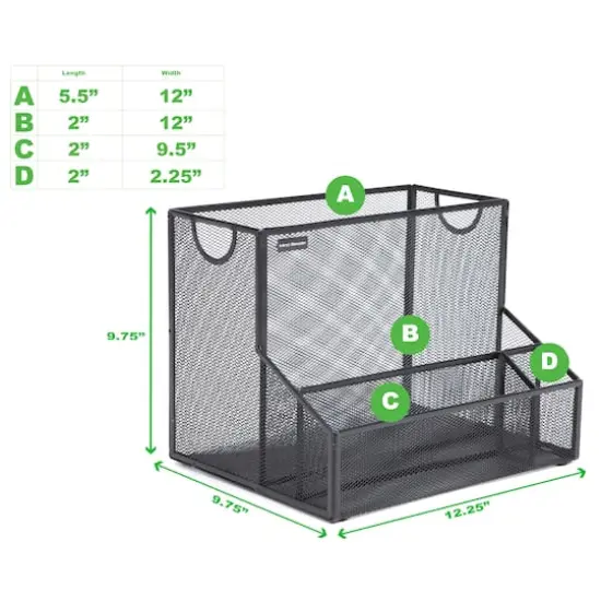Mind Reader Large Black Metal File Organizer Basket {4}