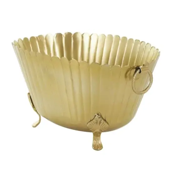 Gold Metal Planter Set {5}