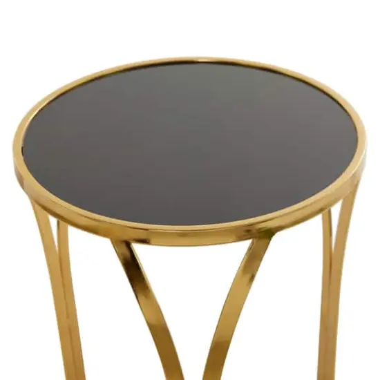 Gold Metal Contemporary Accent Table 23" x 16" x 16" {4}