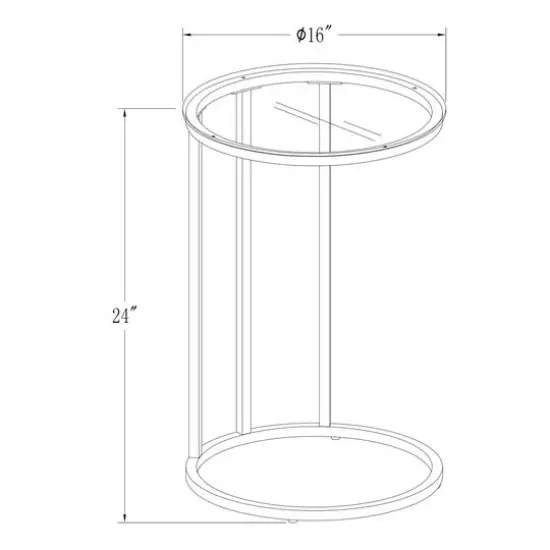 16" Gold Round C Table with Glass Top {7}
