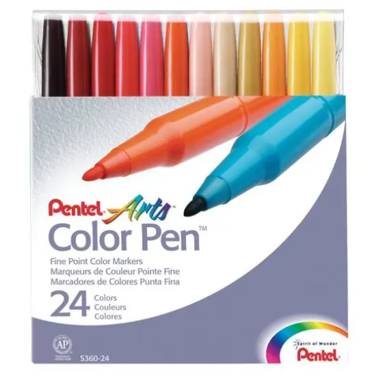 Pentel&reg; Arts&trade; Color Pen&trade; Fine Point Marker 24 Color Set {1}