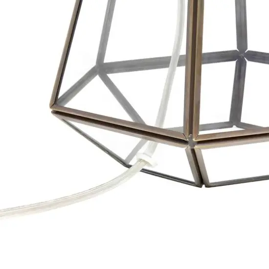 Lalia Home 18" Transparent Triagonal Brass Table Lamp {10}