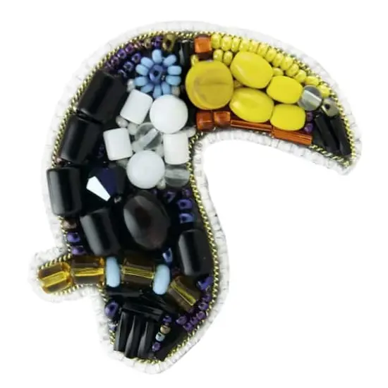 Crystal Art Beadwork Kit For Creating Broоch Toucan {1}