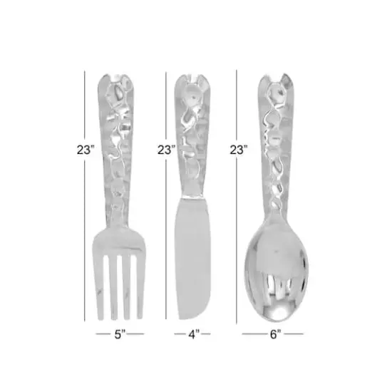 Silver Aluminum Utensils Wall Decor Set {7}