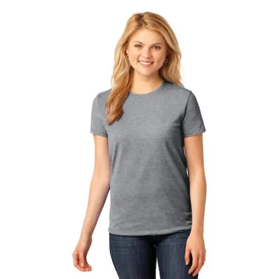 Port & Company&reg; Neutrals Core Cotton Ladies T-Shirt Athletic Heather {3}