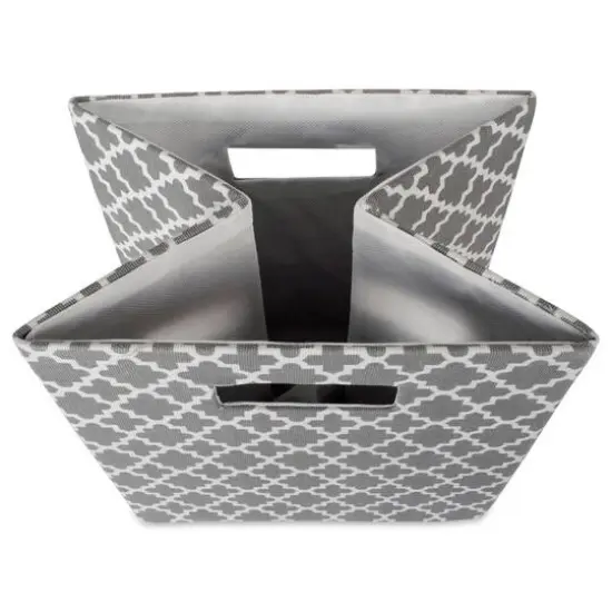 DII&reg; 13" Polyester Lattice Storage Cube Gray {4}