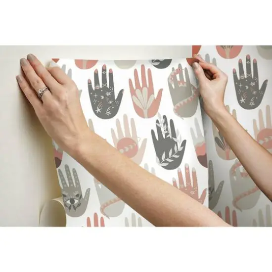 RoomMates Hamsa Peel & Stick Wallpaper Gray/White {10}