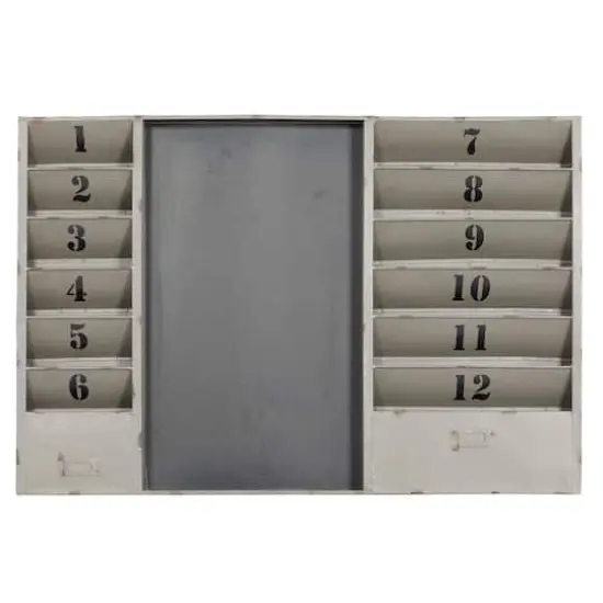 36" Gray Metal Industrial Memo Board Metal Wall Decor {1}
