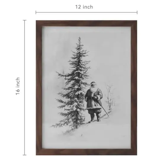 12" x 16" Black & White Santa Sketch with Tree Wall Décor by Ashland® {6}