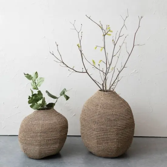 Hello Honey&reg; Medium Natural Decorative Handwoven Rattan Basket {5}