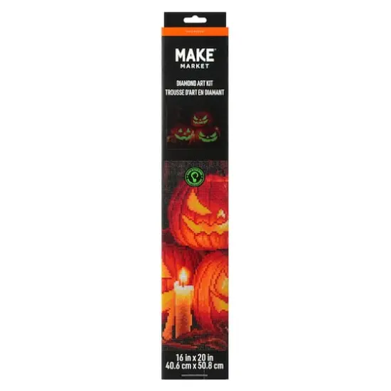 16" x 20" Jack-o'-Lanterns Diamond Art Kit by Make Market&reg; {1}
