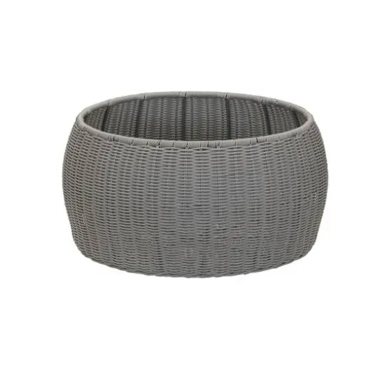 Household Essentials 9" Woven Storage Ottoman Gray {8}