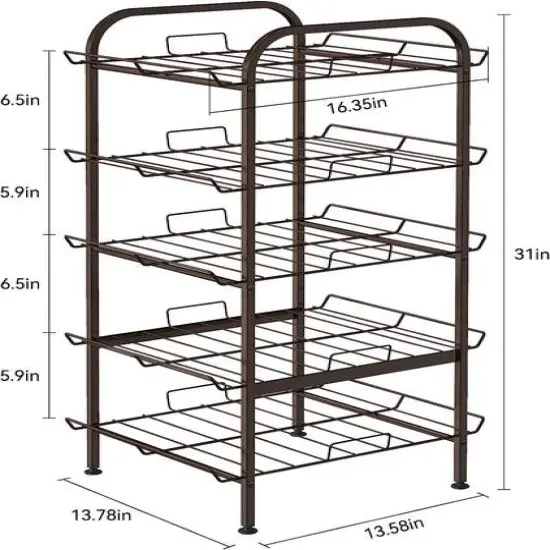 NEX&trade; 31" Bronze Freestanding 5-Tier Water Bottle Organizer {3}