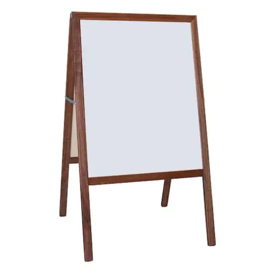 Flipside 42" x 24" Stained Marquee Easel with White Dry Erase Board & Black Chalkboard {3}