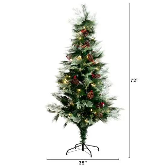 6ft. Fiber Optic Warm White LED Lights Artificial Christmas Tree {10}