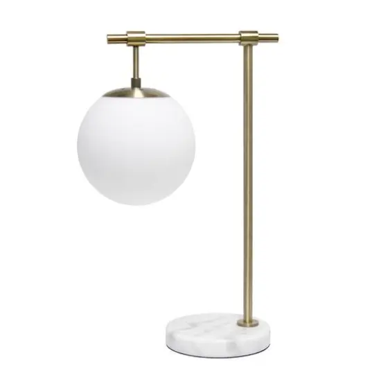Lalia Home Studio Loft 21" White Globe Shade Table Lamp {1}