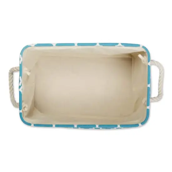 DII&reg; Medium Rectangle Polyester Lattice Bin Storm Blue {6}