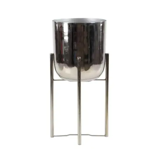 Silver Metal Glam Planter Set {4}