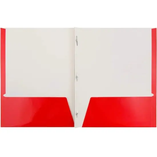 JAM Paper Primary Glossy Laminated Two Pocket Folders With Clasps, 6ct. {5}