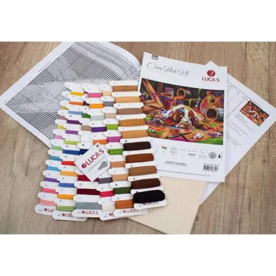 Luca-S Puppy Picasso Counted Cross Stitch Kit {9}