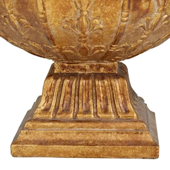 Gold Polystone Traditional Decorative Bowl, 9" x 11" x 11" {5}