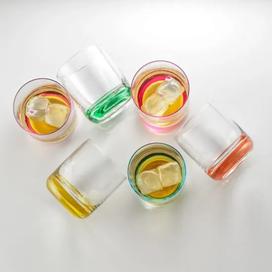 JoyJolt® 10oz. Hue Colored Double Old Fashion Whiskey Glass Tumblers, 6ct. {5}