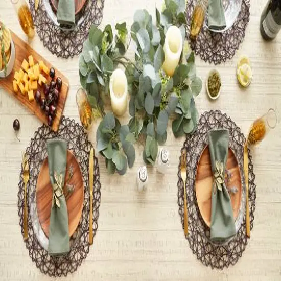 DII&reg; Eggplant Woven Paper Round Placemat (Set of 6) {7}