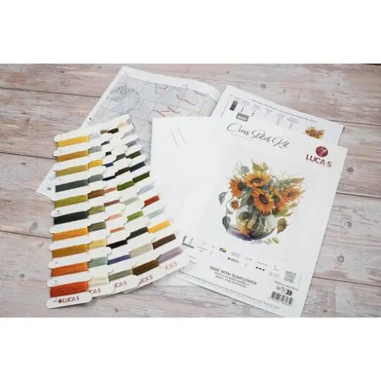 Luca-S Vase with Sunflowers Counted Cross Stitch Kit {6}