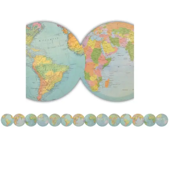 Teacher Created Resources Travel the Map Globes Die Cut Border Trim, 210ft. {3}