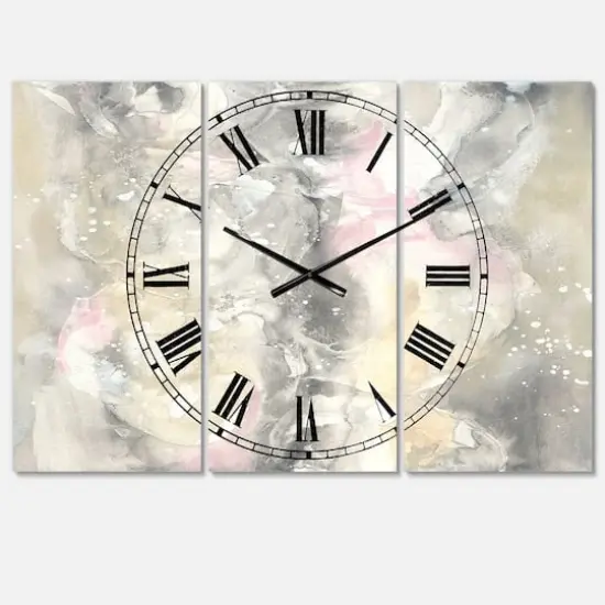Designart Watercolor Snowflakes II Multipanel Wall Clock {1}