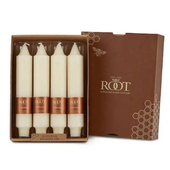 Root Candles 7" Unscented Timberline&trade; Collenette Taper Candles, 4ct. Ivory {1}