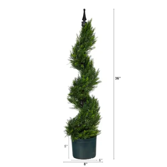 3ft. Potted Cypress Spiral Topiary Artificial Tree {3}