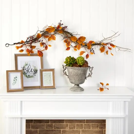 4ft. Fall Foliage, Berries & Twig Artificial Garland {4}