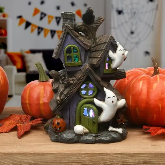 6" LED Purple Haunted House {3}