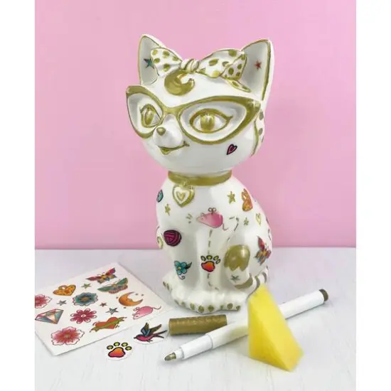 Bright Stripes Tattoo A Ceramic Kitty Bank Activity Kit {3}