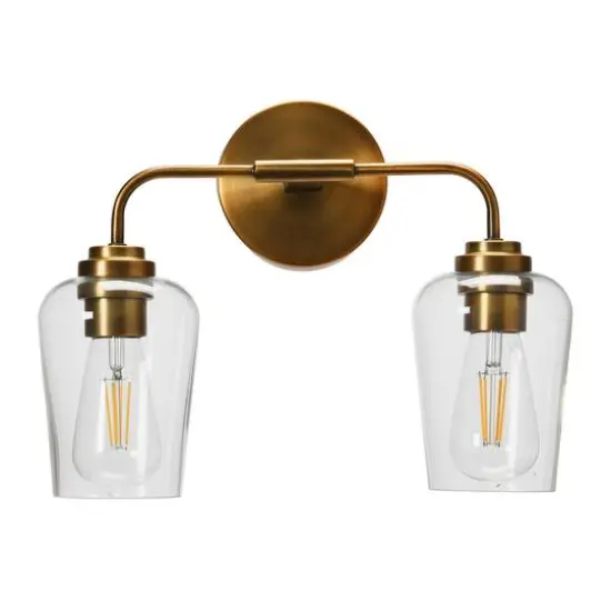Hello Honey&reg; Robert Stevenson Lighting Holden Metal & Glass 2-Light Vanity Brushed Bronze {1}