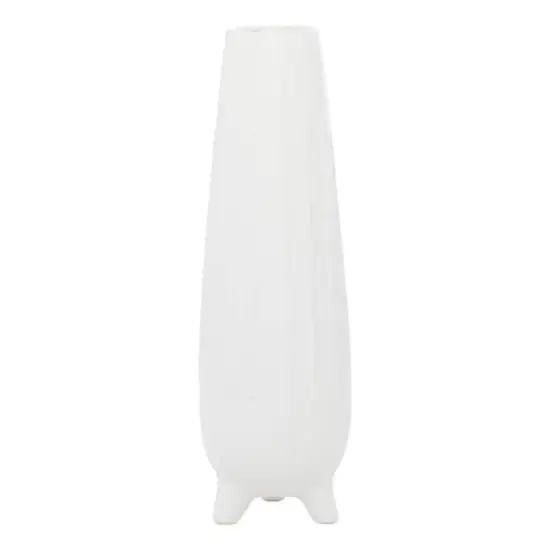 CosmoLiving by Cosmopolitan White Ceramic Contemporary Vase, 6" x 20" {1}
