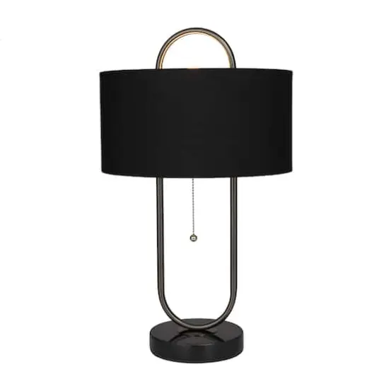 Black Iron Modern Accent Lamp 12" x 12" x 20" {1}