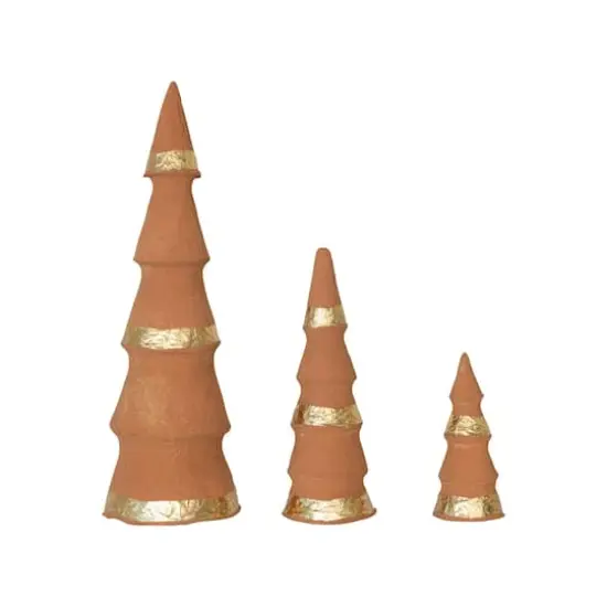 Hello Honey&reg; Terracotta Handmade Paper Mache Tree with Gold Foil Set {1}