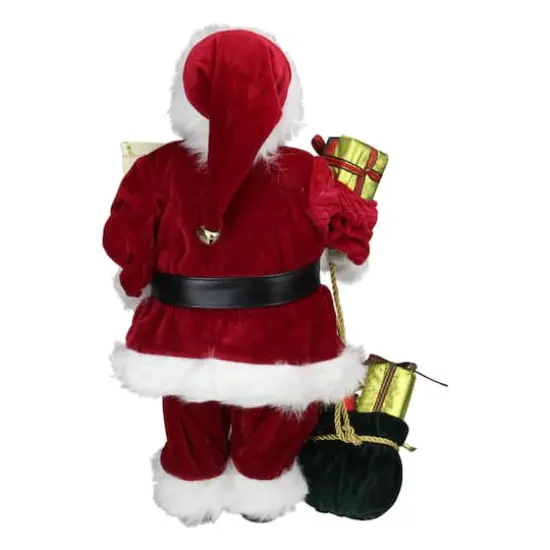 16" Traditional Standing Santa Claus with Name List & Gift Bag {5}
