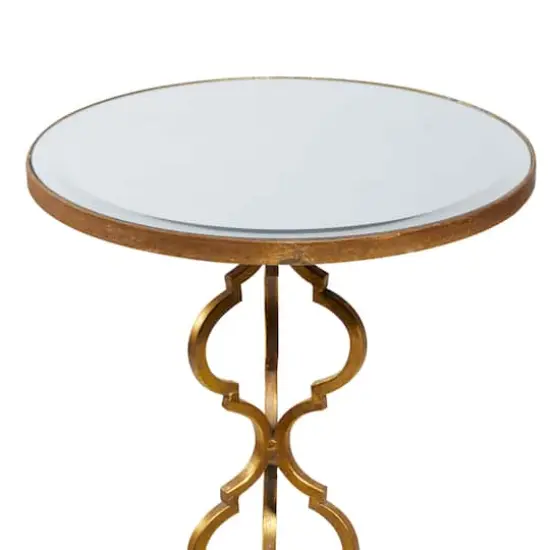 30" Gold Glam Metal Accent Table {5}
