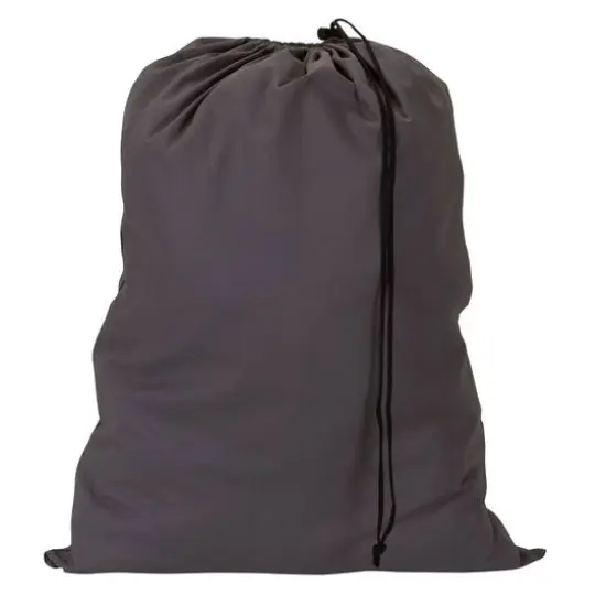 Household Essentials 36" Cotton Drawstring Laundry Bag Gray {8}