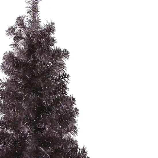 4ft. Unlit Holographic Brown Slim Artificial Tinsel Christmas Tree {3}