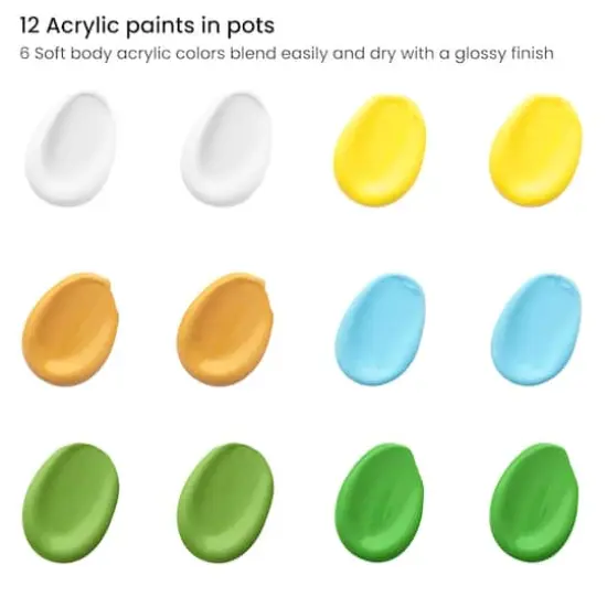 Arteza&reg; Kids Canvas Paint Kit, 4 Mini Canvas- 3 x 3 with Easel, Dinosaurs {4}