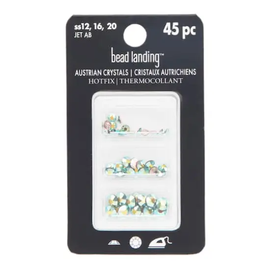 Hotfix Austrian Crystals Mix by Bead Landing™, 45ct. Jet AB {5}