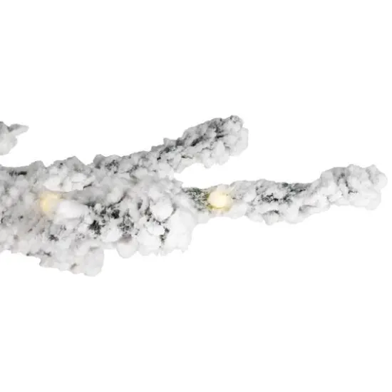 6.5ft. Pre-Lit Medium IPT Artificial Flocked Garden Christmas Tree, Warm White LED Lights {6}