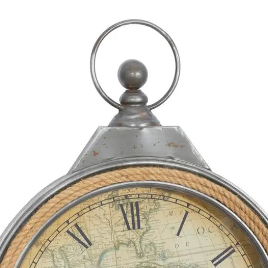 30" Brown Metal Coastal Wall Clock {4}